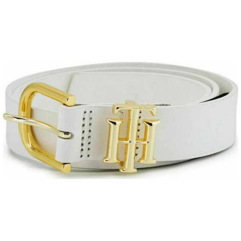 TOMMY HILFIGER Δερμάτινη Γυναικεία Ζώνη Λευκή 109570