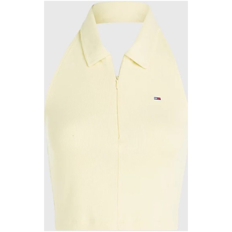 TOMMY JEANS Sleeveless Zip-Thru halter neck polo 152202