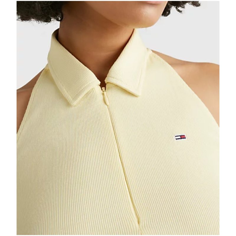 TOMMY JEANS Sleeveless Zip-Thru halter neck polo 152203