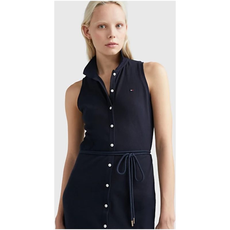 TOMMY HILFIGER Slim midi polo dress 156196