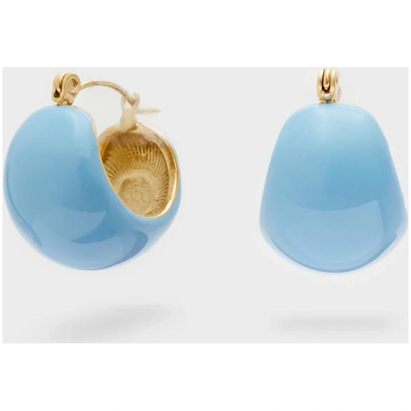 NALI Becca enamel earrings blue