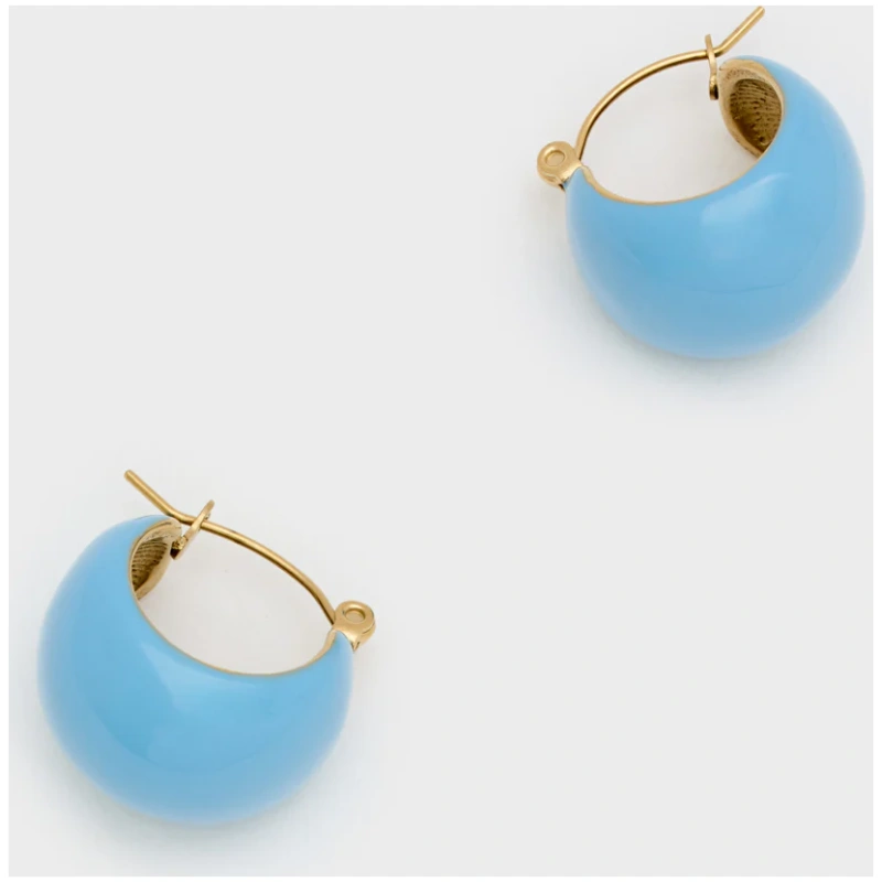 NALI Becca enamel earrings blue