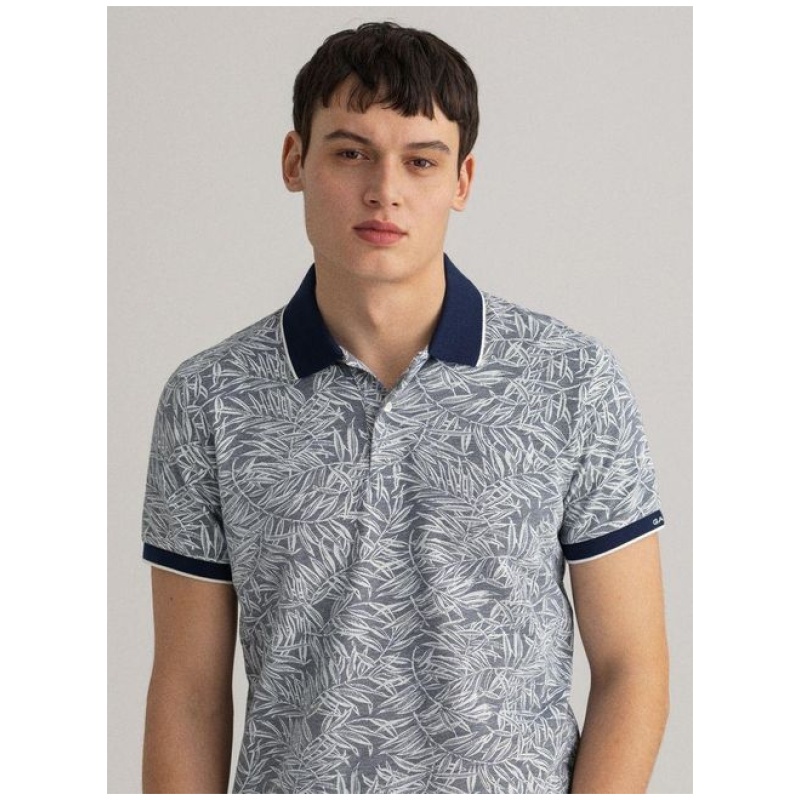 GANT LEAF PRINT PIQUE SS RUGGER