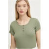 TOMMY JEANS Slim button rib c-neck ss