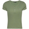 TOMMY JEANS Slim button rib c-neck ss