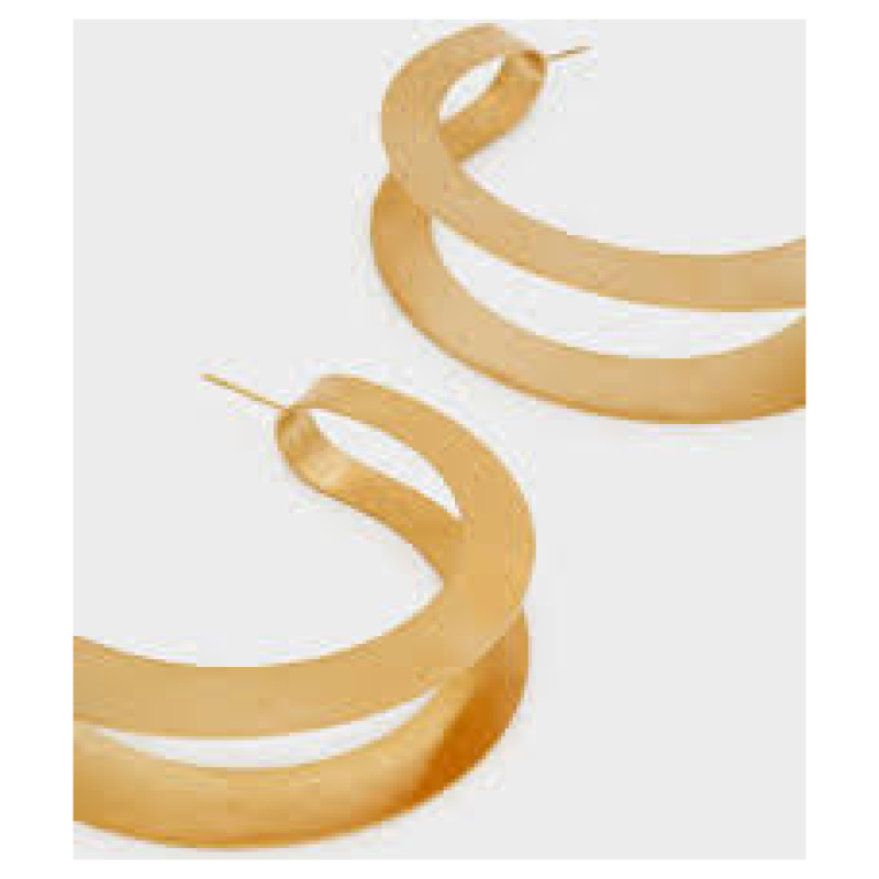 NALI Oversize curved earrings gold