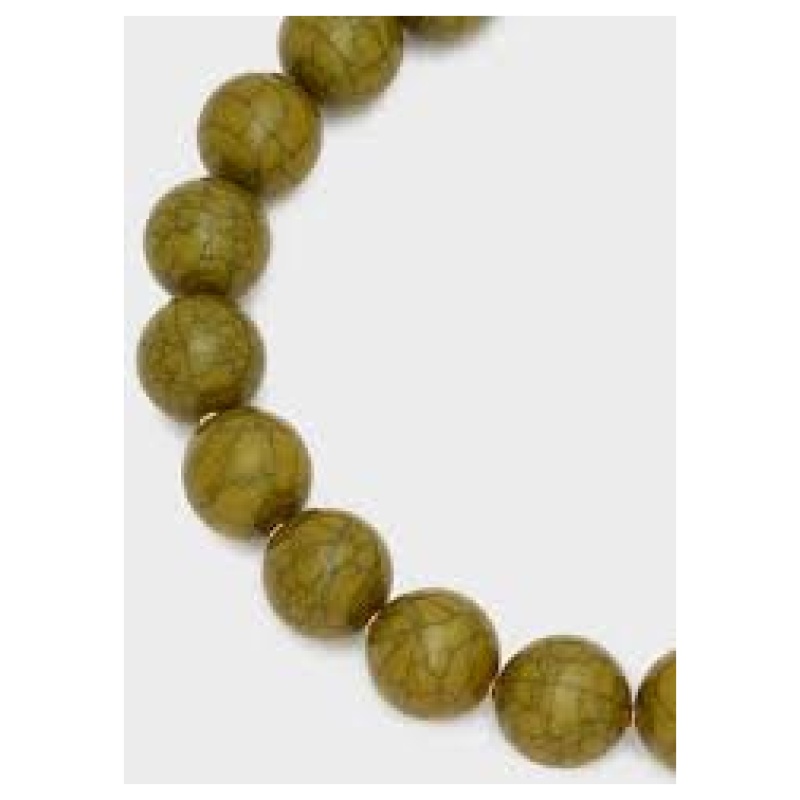 NALI Necklace gold green sheres