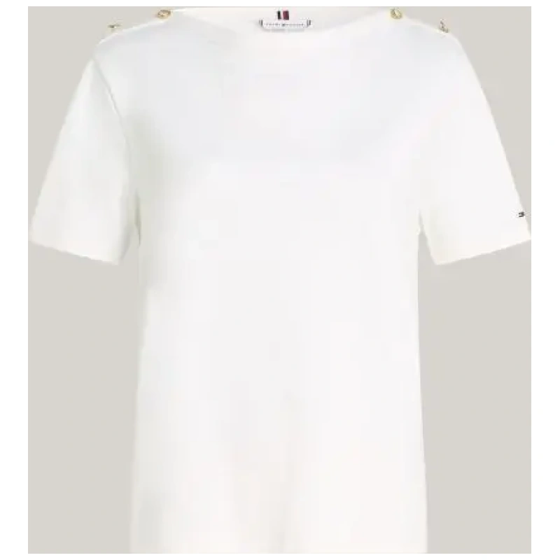 TOMMY HILFIGER Reg stripe gold btn c-nk ss