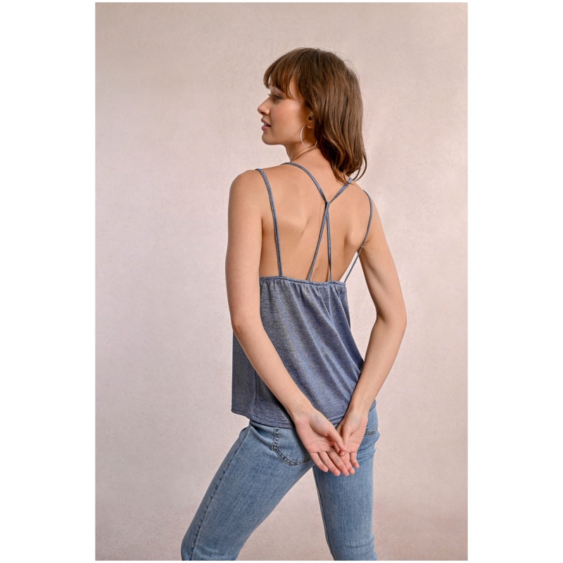 MOLLY BRACKEN Iridescent cross-back camisole