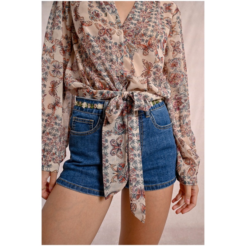 MOLLY BRACKEN Printed and semi-transparent blouse