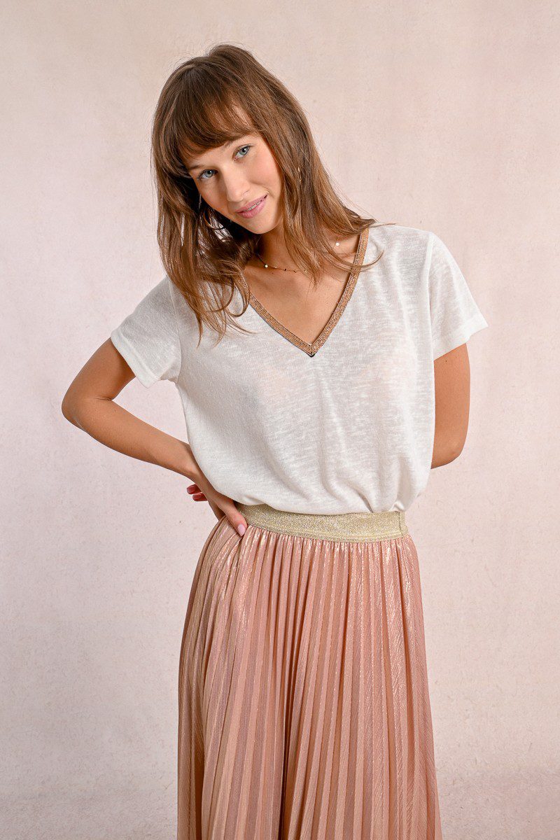 MOLLY BRACKEN Flowy V-neck T-shirt