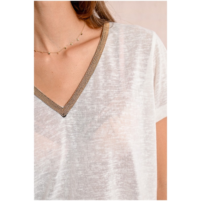 MOLLY BRACKEN Flowy V-neck T-shirt