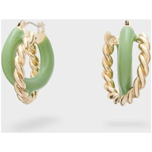 NALI FLEUR HOOP EARRINGS ENAMEL