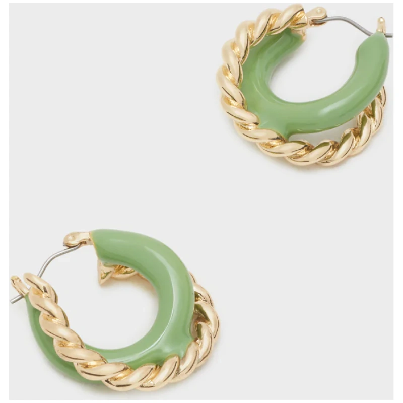 NALI FLEUR HOOP EARRINGS ENAMEL