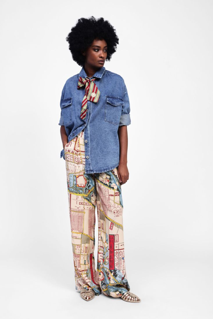 DIXIE Printed palazzo wide-leg trousers