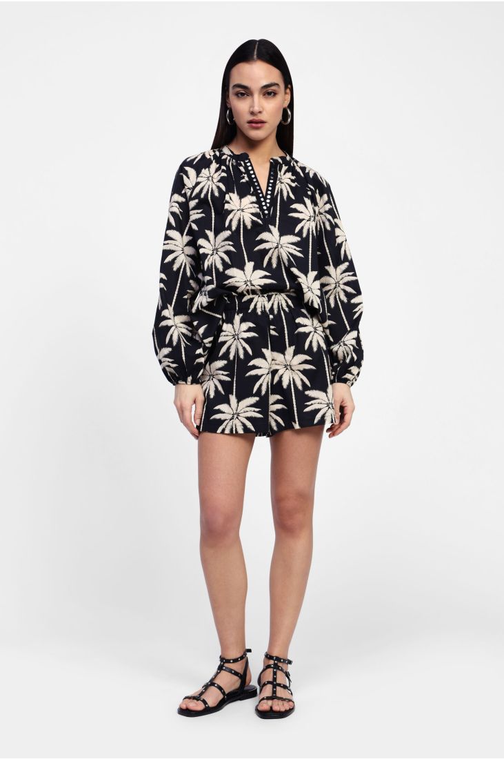 DIXIE Shorts with palm tree print