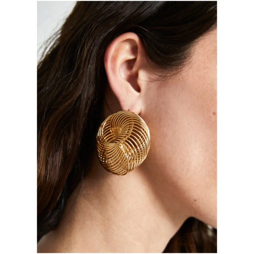 NALI VORTEX OVERSIZE EARRINGS GOLD