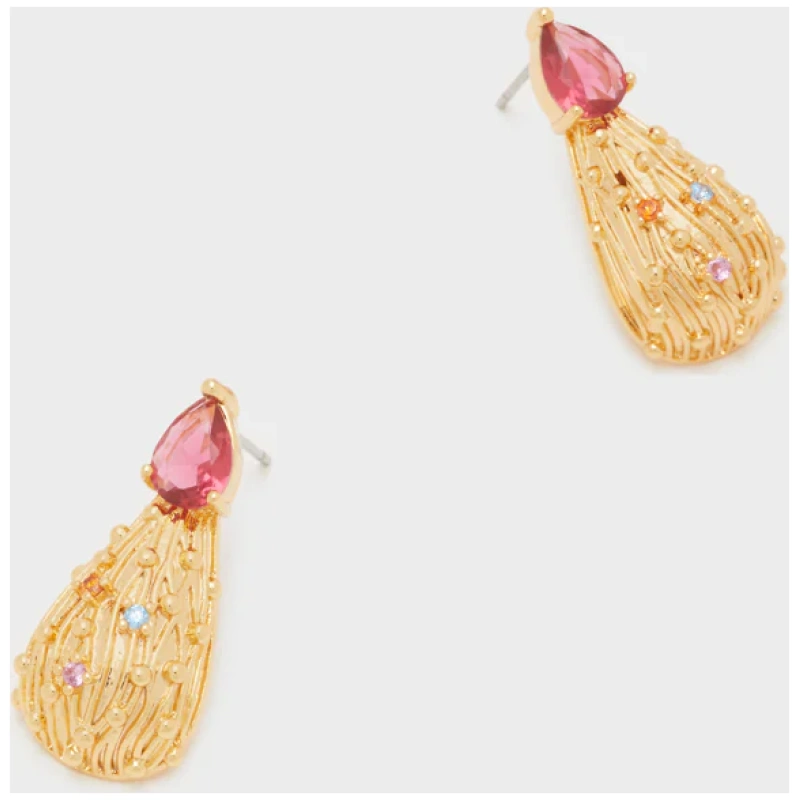 NALI ALYA EARRINGS GOLD+ DROP STONE