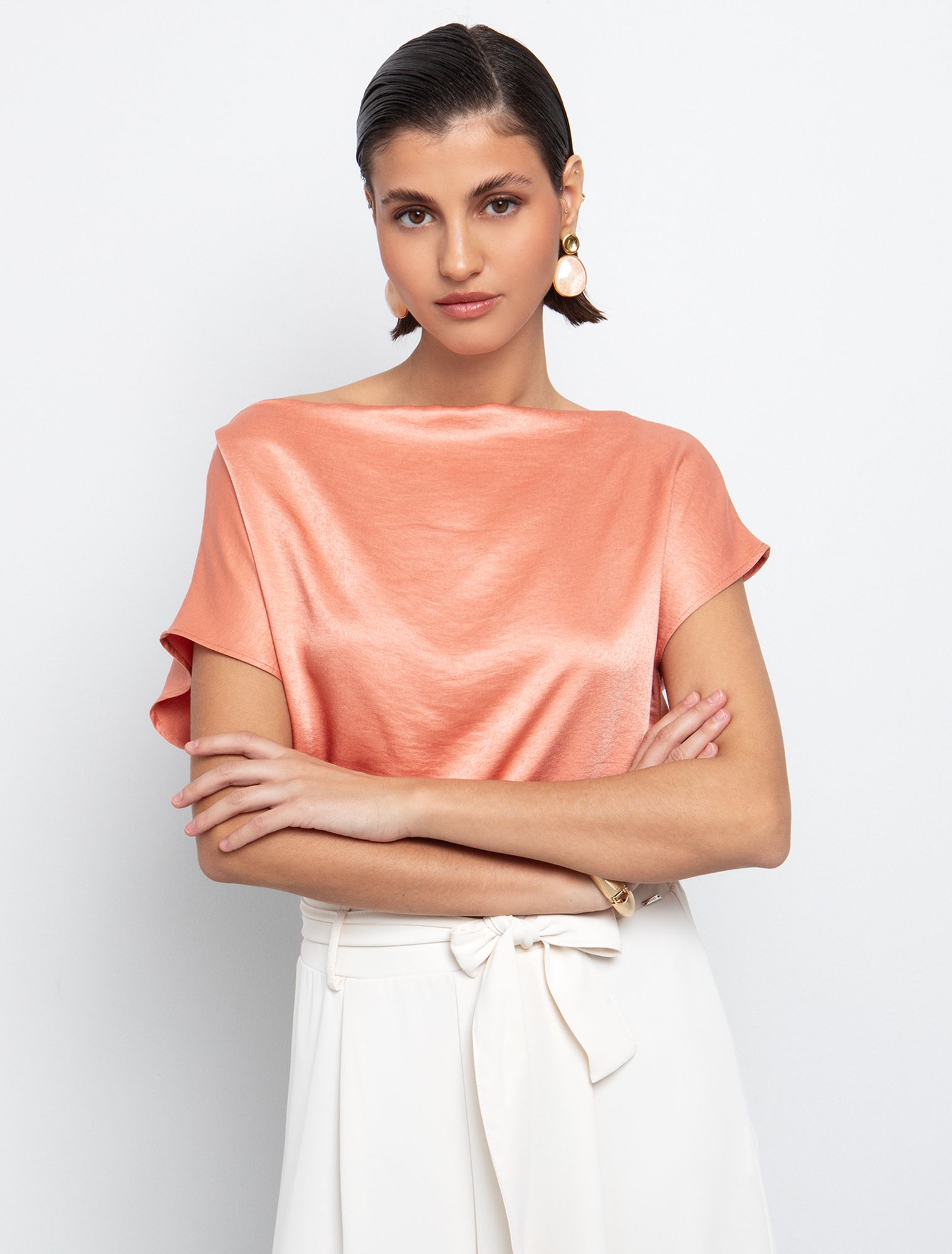 TOI MOI Satin blouse with chain