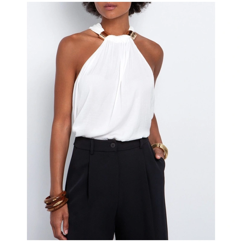 TOI MOI Top with metallic elements