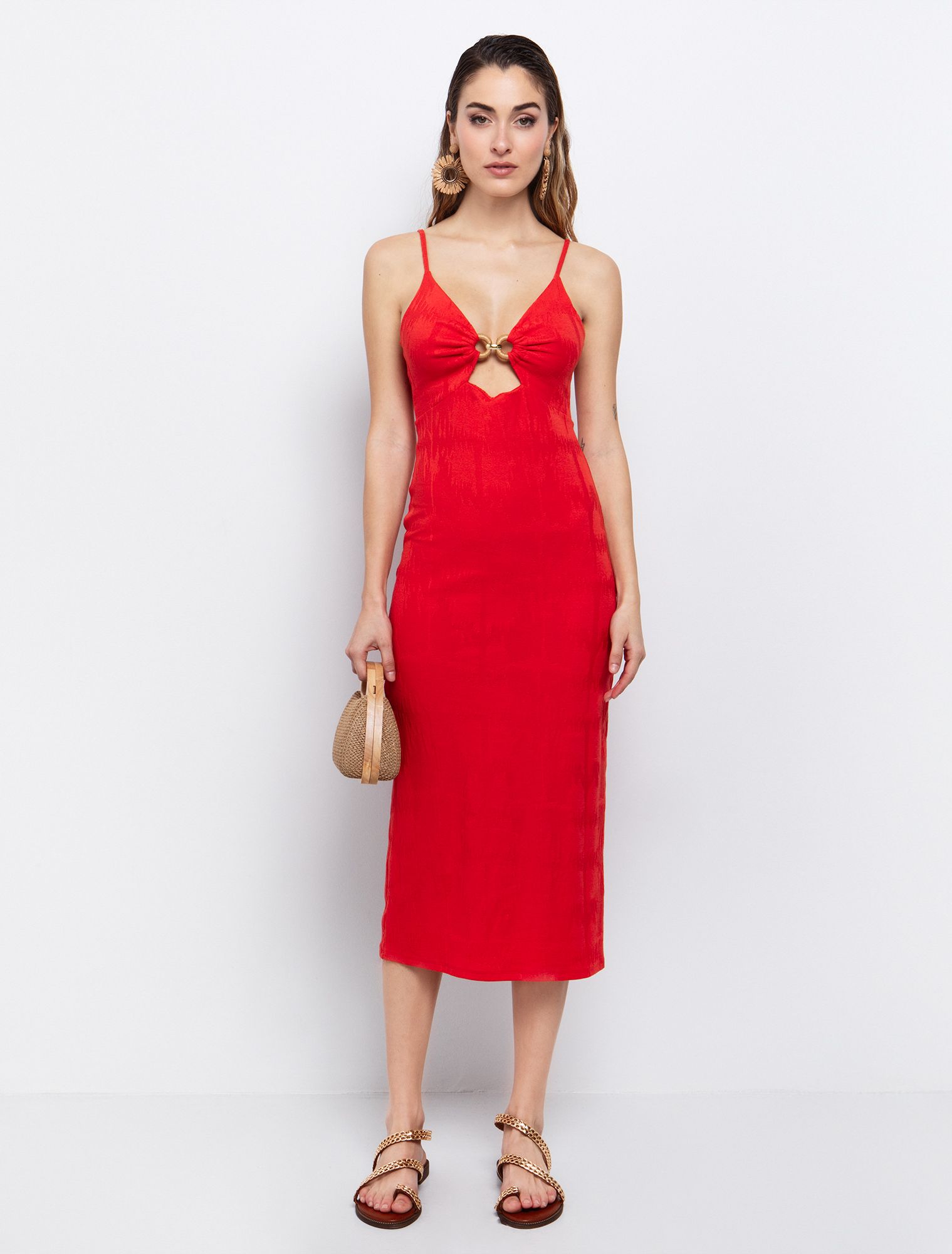 TOI MOI Jacquard dress with applique element