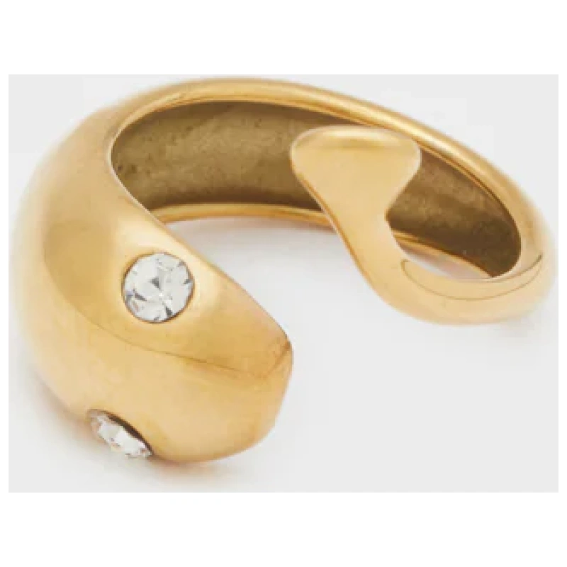 NALI  ROUND SNAKE RING S.STEEL GOLD