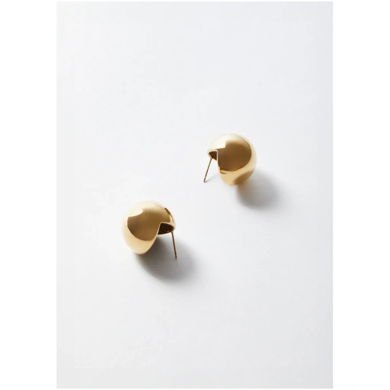 NALI APRIL ROUND LOBE EARRINGS S.STEEL