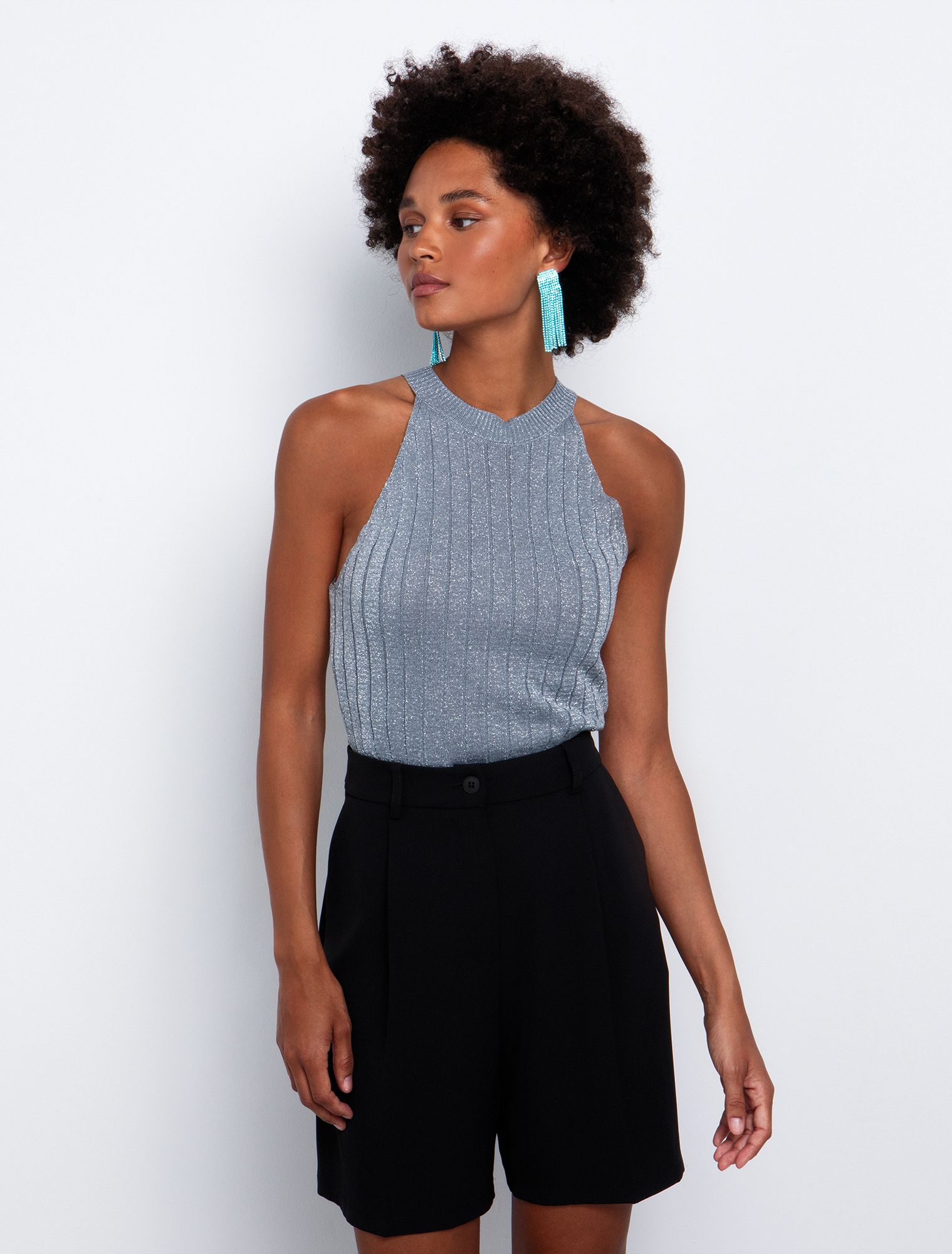 TOI MOI Rib top with metallic thread