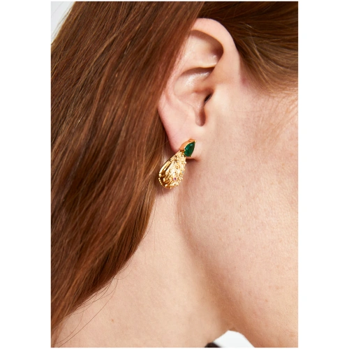 NALI ALYA EARRINGS GOLD+ DROP STONE