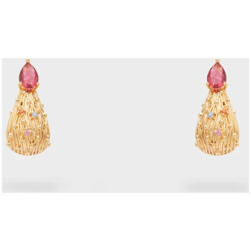 NALI ALYA EARRINGS GOLD+ DROP STONE