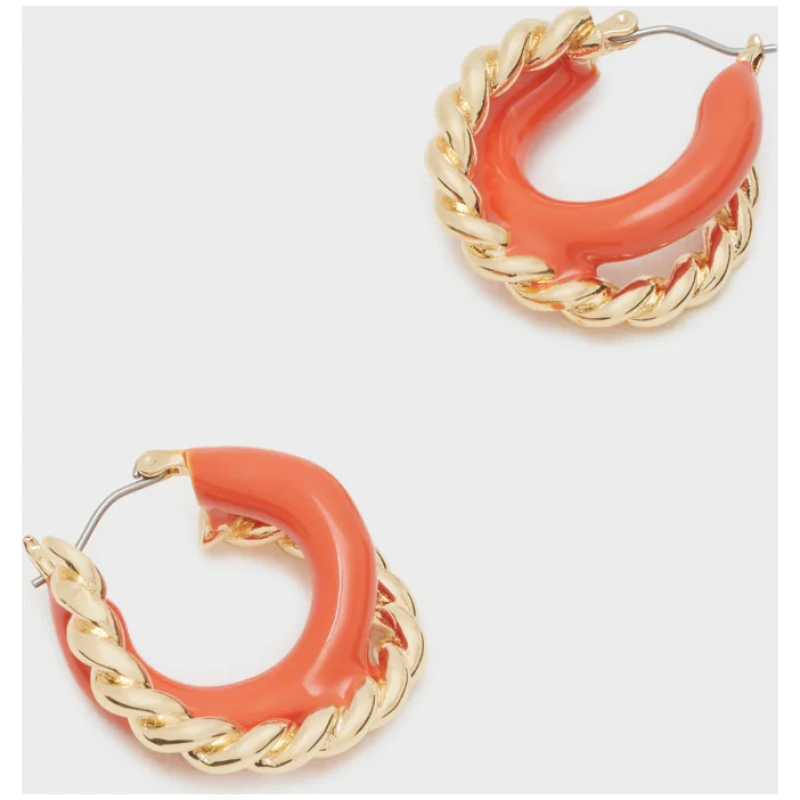 NALI FLEUR HOOP EARRINGS ENAMEL