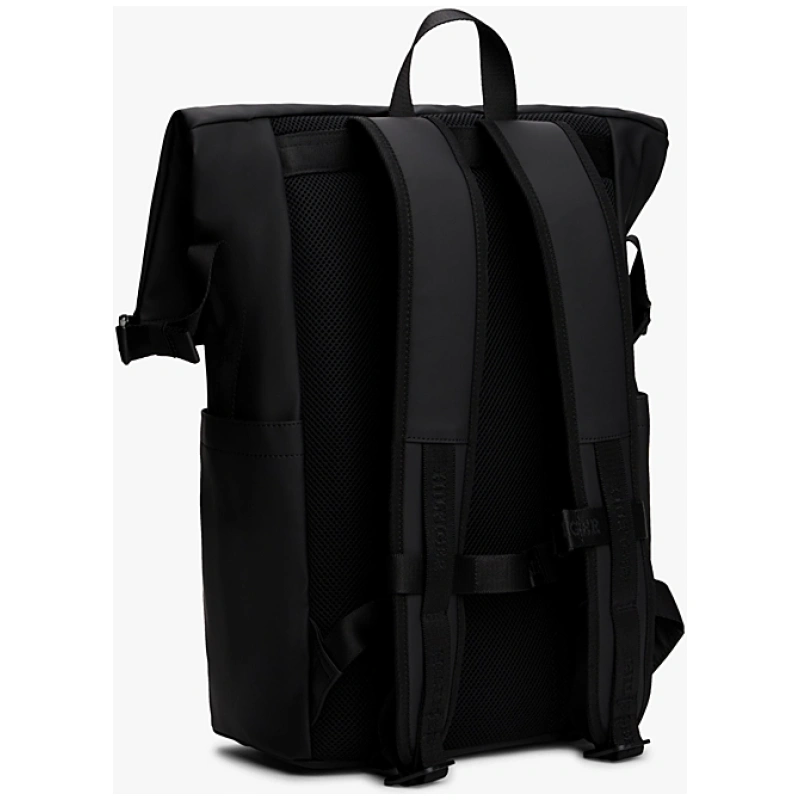 TOMMY HILFIGER Textured Logo Roll-Top Backpack