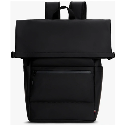 TOMMY HILFIGER Textured Logo Roll-Top Backpack