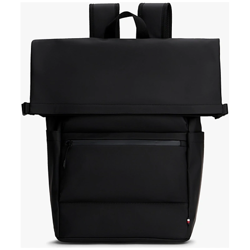 TOMMY HILFIGER Textured Logo Roll-Top Backpack