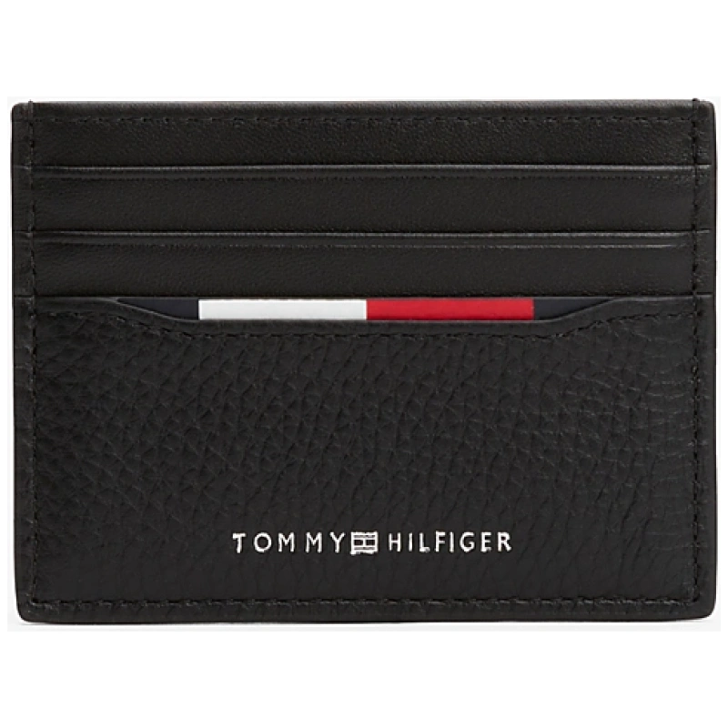 TOMMY HILFIGER Leather Credit Card Holder AM0AM13497 BDS TOMMY HILFIGER