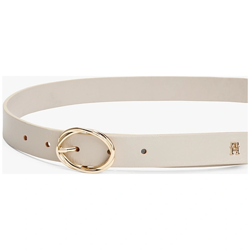 TOMMY HILFIGER Chic Twist Buckle Leather Belt