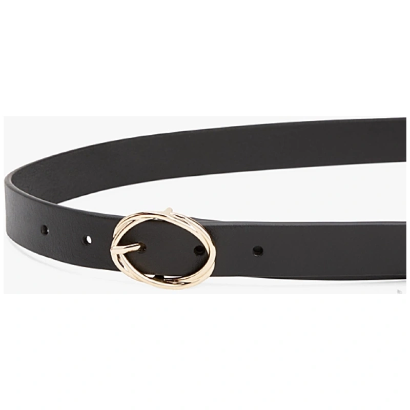 TOMMY HILFIGER Chic Twist Buckle Leather Belt