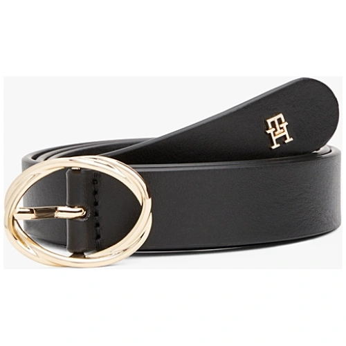 TOMMY HILFIGER Chic Twist Buckle Leather Belt