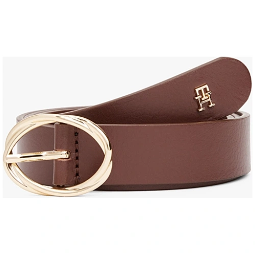 TOMMY HILFIGER Chic Twist Buckle Leather Belt