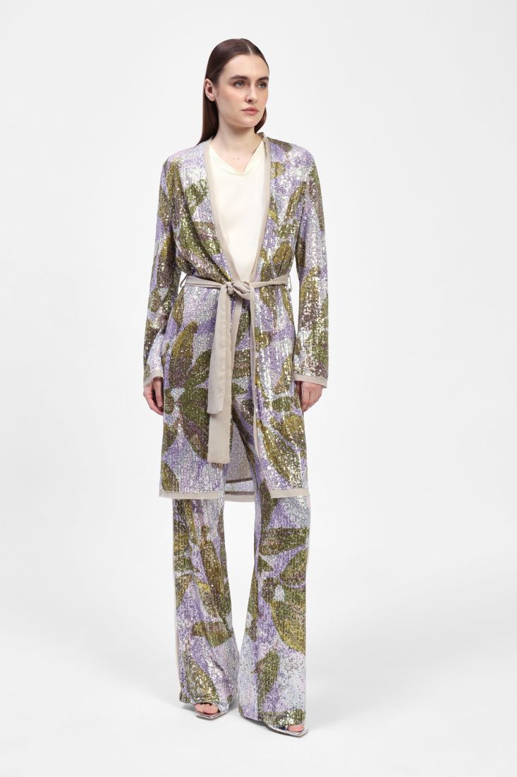 DIXIE coat with patterns and belt