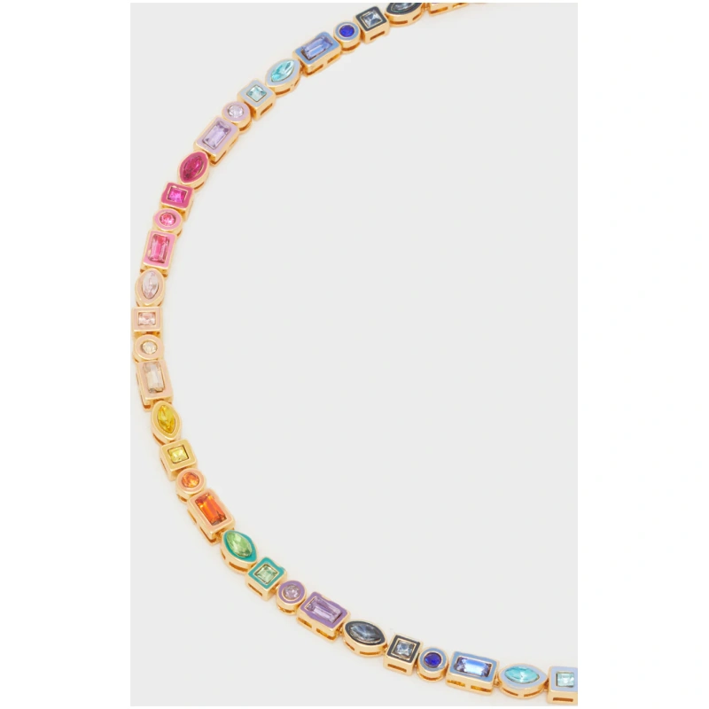 NALI ENAMEL NECKLACE W/ ZIRCONS RAINBOW MIX