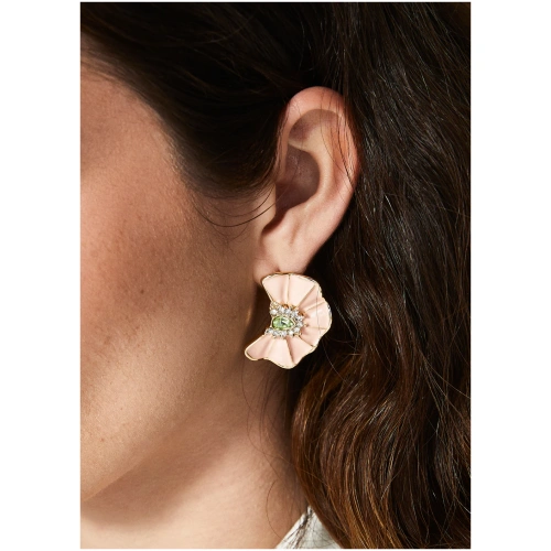 NALI SANDY FAN EARRINGS ENAMEL