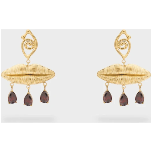 NALI LIPS EARRINGS GOLD S. STEEL