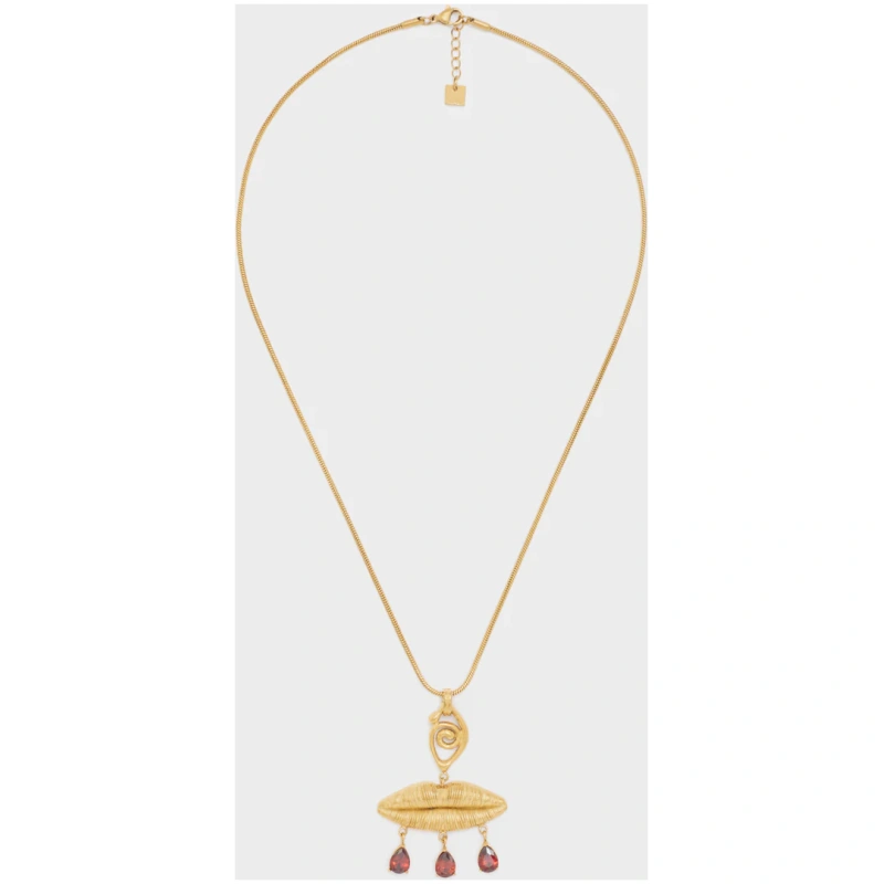 NALI LIPS NECKLACE S.STEEL GOLD