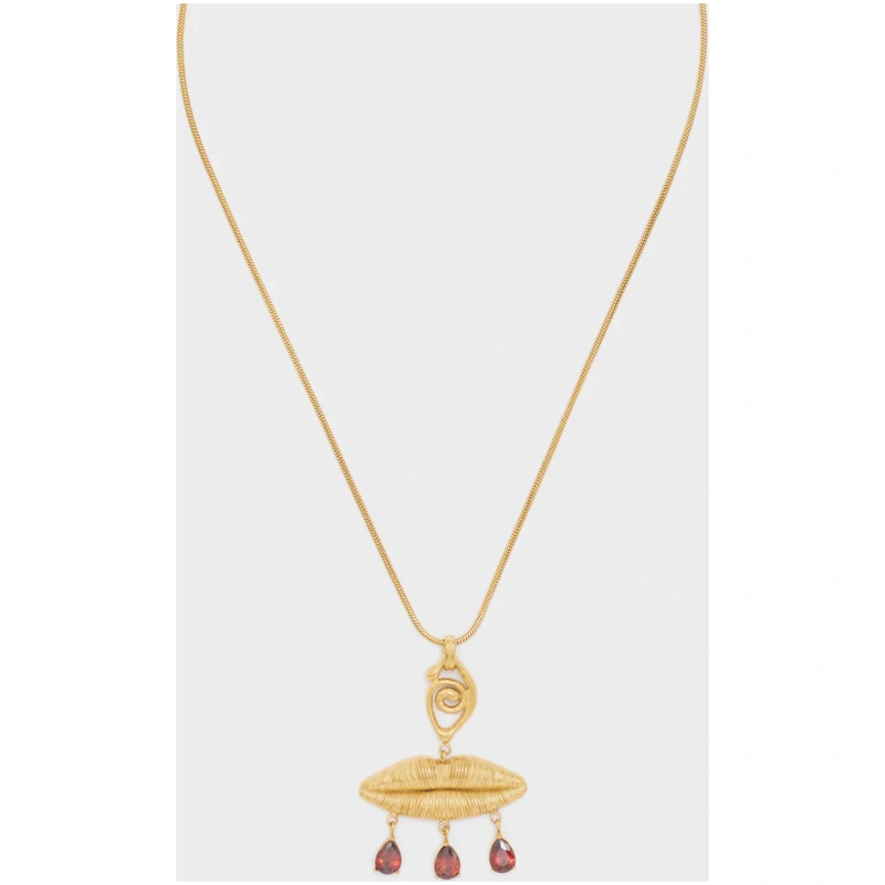 NALI LIPS NECKLACE S.STEEL GOLD