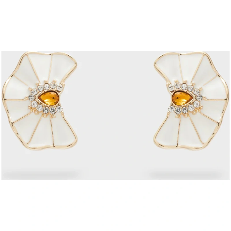 NALI SANDY FAN EARRINGS ENAMEL