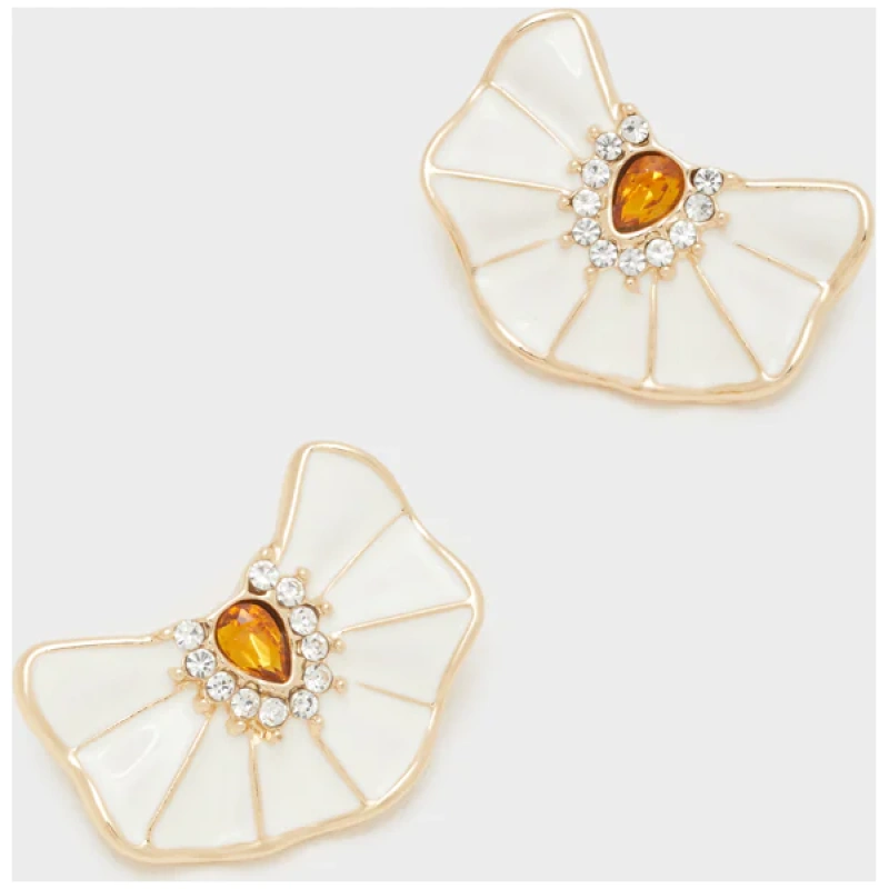 NALI SANDY FAN EARRINGS ENAMEL