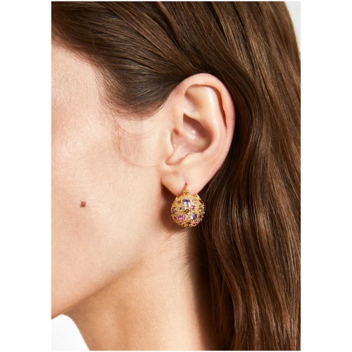NALI EMMA SPHERE EARRINGS W/ZIRCONS