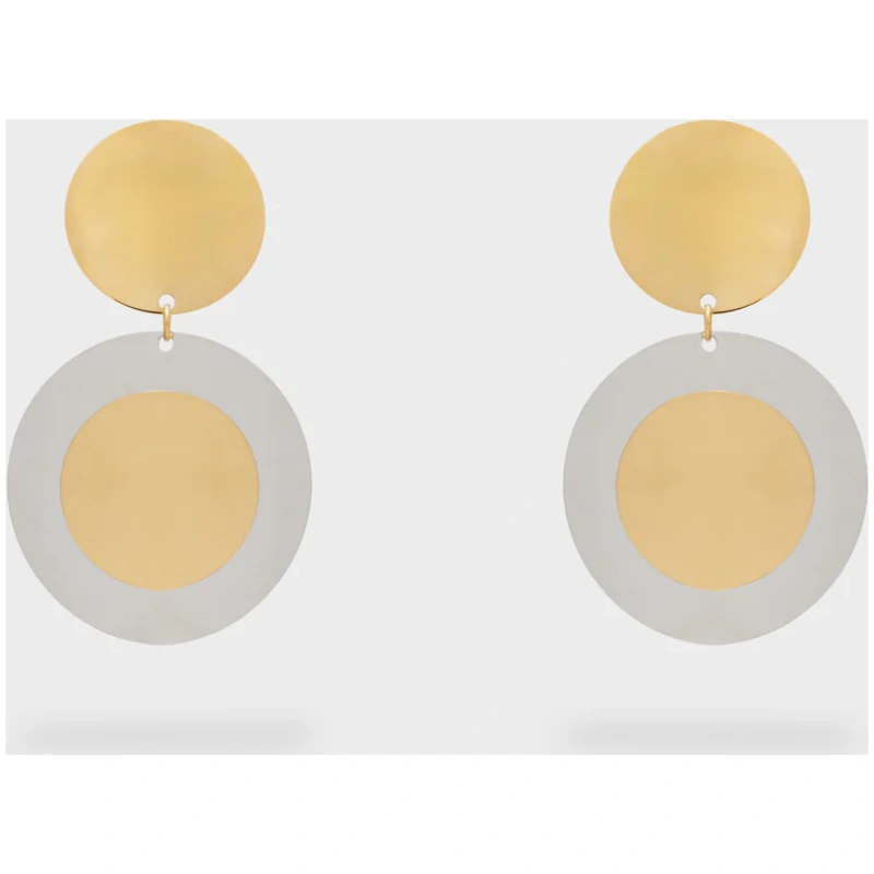 NALI EARRINGS W/ ROUND PENDANT S.STEEL SILVER/GOLD