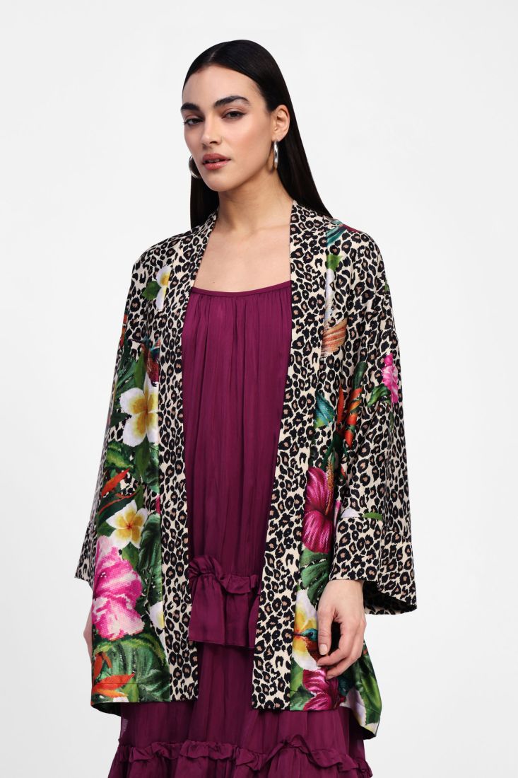 DIXIE Floral coat animal print
